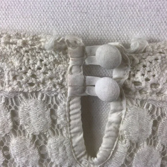 Solitaire by Ravi Khosla White Crochet Lace Dress Medium Fairy Cottagecore - Picture 6 of 8